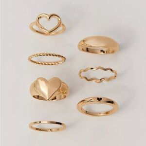 NWT Statement Heart Ring Set